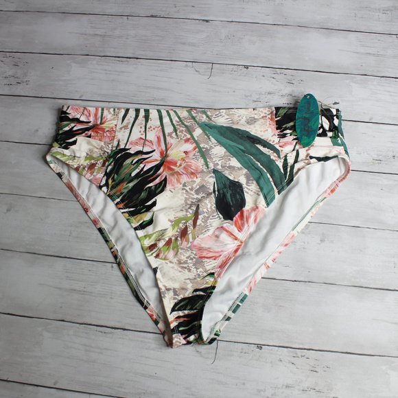 Mynah Swimwear Women's High Waist Bikini Swim Bottoms Size XXL 2XL Floral - Picture 2 of 5